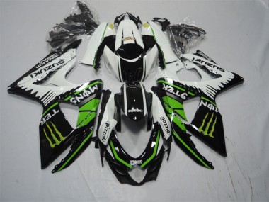 Carénage Moto Suzuki GSXR 1000 K9 09-16 - Noir Blanc Vert Monster Pizzoli