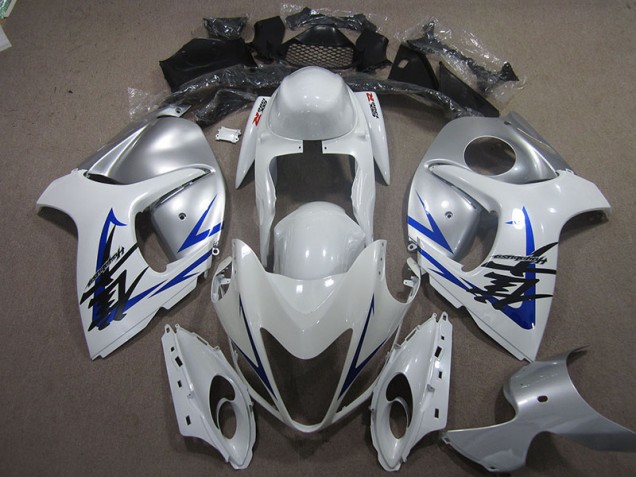 Carénage Moto Suzuki GSXR 1300 Hayabusa 08-19 - Blanc Argent Bleu