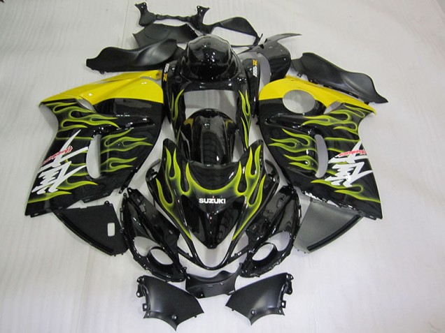 Carénage Moto Suzuki GSXR 1300 Hayabusa 08-19 - Noir Jaune Flamme Carénage Moto Suzuki GSXR 1300 Hayabusa 08-19 - Noir Jaune Flamme