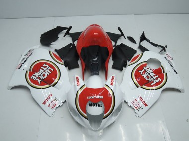 Carénage Moto Suzuki GSXR 1300 Hayabusa 96-07 - Blanc Rouge Lucky Strike Motul