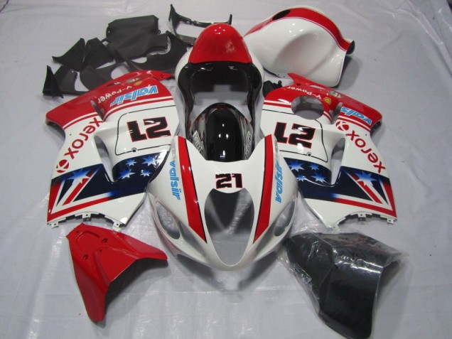 Carénage Moto Suzuki GSXR 1300 Hayabusa 96-07 - Blanc Rouge Xerox 21 Carénage Moto Suzuki GSXR 1300 Hayabusa 96-07 - Blanc Rouge Xerox 21