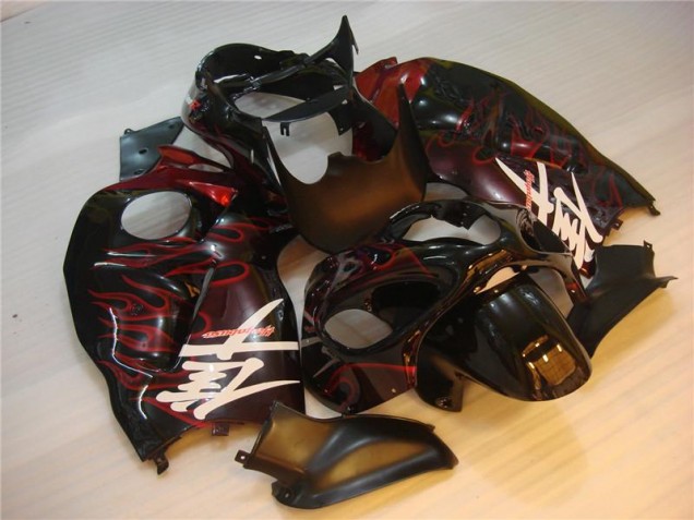 Carénage Moto Suzuki GSXR 1300 Hayabusa 96-07 - Noir Rouge Flamme Carénage Moto Suzuki GSXR 1300 Hayabusa 96-07 - Noir Rouge Flamme