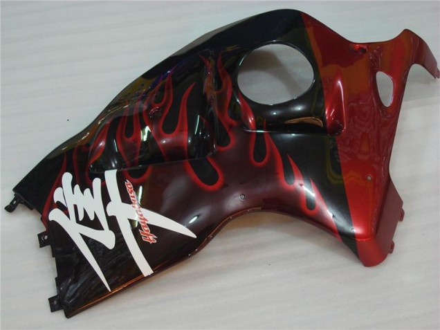 Carénage Moto Suzuki GSXR 1300 Hayabusa 96-07 - Noir Rouge Flamme Carénage Moto Suzuki GSXR 1300 Hayabusa 96-07 - Noir Rouge Flamme