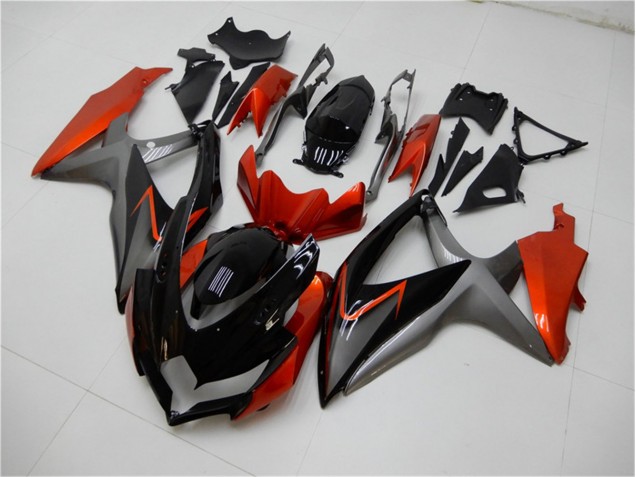 Carénage Moto Suzuki GSXR 600 / 750 K8 08-10 - Noir Orange Gris Carénage Moto Suzuki GSXR 600 / 750 K8 08-10 - Noir Orange Gris