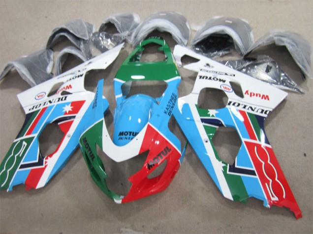 Carénage Moto Suzuki GSXR 600 K1 K2 K3 01-03 - Bleu Vert Blanc Motul Carénage Moto Suzuki GSXR 600 K1 K2 K3 01-03 - Bleu Vert Blanc Motul