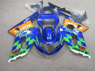 Carénage Moto Suzuki GSXR 600 K1 K2 K3 01-03 - Bleu Vert Telefumia Movistar