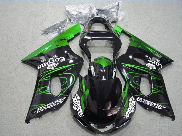 Carénage Moto Suzuki GSXR 600 K1 K2 K3 01-03 - Noir Vert Corona Extra