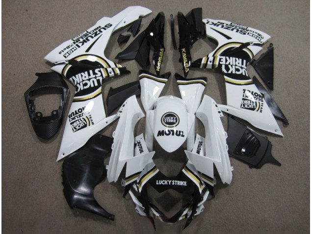 Carénage Moto Suzuki GSXR 600 K11 11-24 - Blanc Lucky Strike Noir Motul