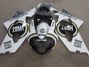 Carénage Moto Suzuki GSXR 600 K4 04-05 - Noir Blanc Lucky Strike Motul
