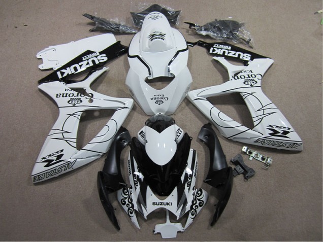 Carénage Moto Suzuki GSXR 600 K6 06-07 - Blanc Noir Corona Extra