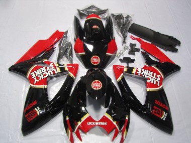 Carénage Moto Suzuki GSXR 600 K6 06-07 - Noir Rouge Lucky Strike Motul