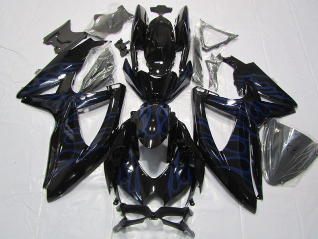 Carénage Moto Suzuki GSXR 600 K8 08-10 - Noir Bleu Flamme Carénage Moto Suzuki GSXR 600 K8 08-10 - Noir Bleu Flamme
