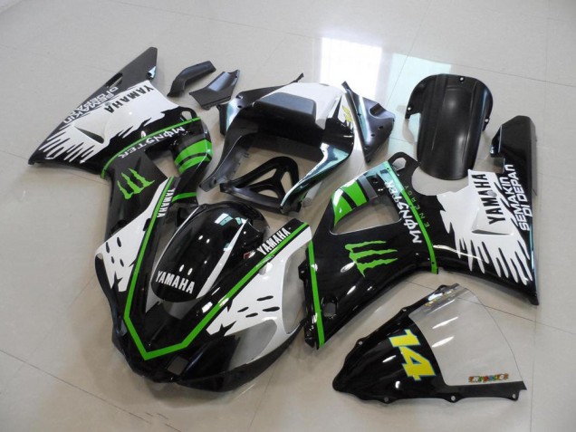 Carénage Moto Yamaha R1 00-01 - Noir Blanc Vert Monster Carénage Moto Yamaha R1 00-01 - Noir Blanc Vert Monster