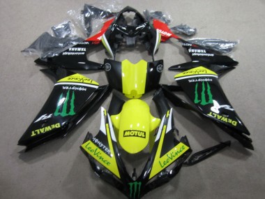 Carénage Moto Yamaha R1 07-08 - Noir Jaune Motul Leovince