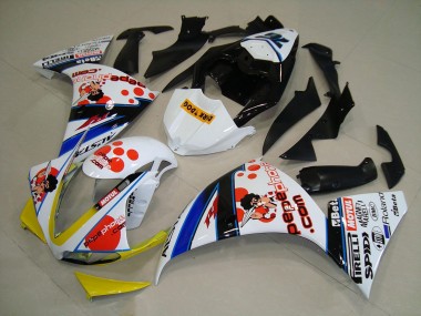 Carénage Moto Yamaha R1 09-11 - Blanc Noir Pepe Phone