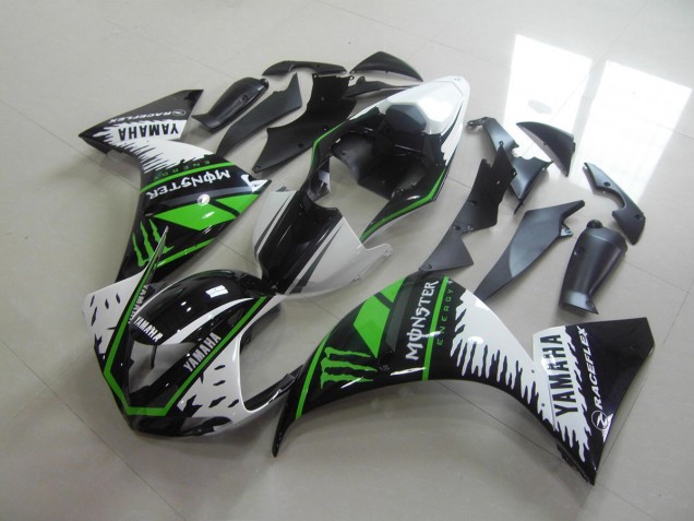 Carénage Moto Yamaha R1 09-11 - Blanc Vert Monster Carénage Moto Yamaha R1 09-11 - Blanc Vert Monster