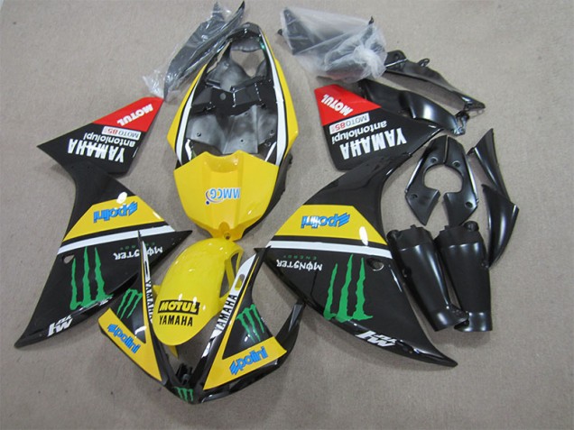 Carénage Moto Yamaha R1 09-11 - Noir Jaune Motul Monster Carénage Moto Yamaha R1 09-11 - Noir Jaune Motul Monster