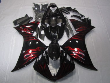 Carénage Moto Yamaha R1 09-11 - Noir Rouge Flamme