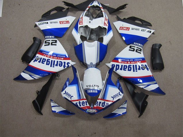 Carénage Moto Yamaha R1 12-14 - Blanc Bleu Volvo Sterilgarda 25