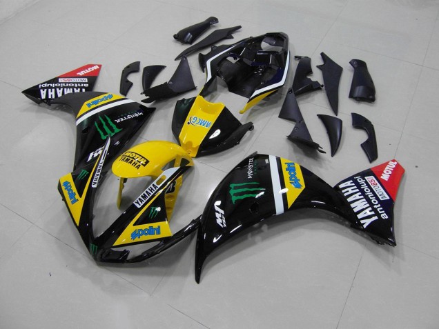 Carénage Moto Yamaha R1 12-14 - Jaune Noir Monster Carénage Moto Yamaha R1 12-14 - Jaune Noir Monster