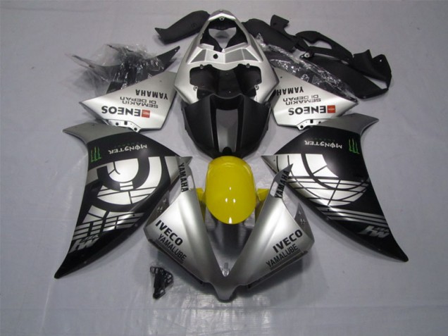 Carénage Moto Yamaha R1 12-14 - Noir Argent Iveco Yamalube Monster Carénage Moto Yamaha R1 12-14 - Noir Argent Iveco Yamalube Monster
