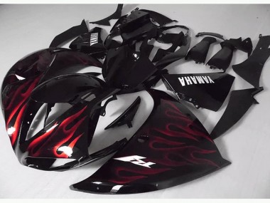 Carénage Moto Yamaha R1 12-14 - Rouge Noir Flamme
