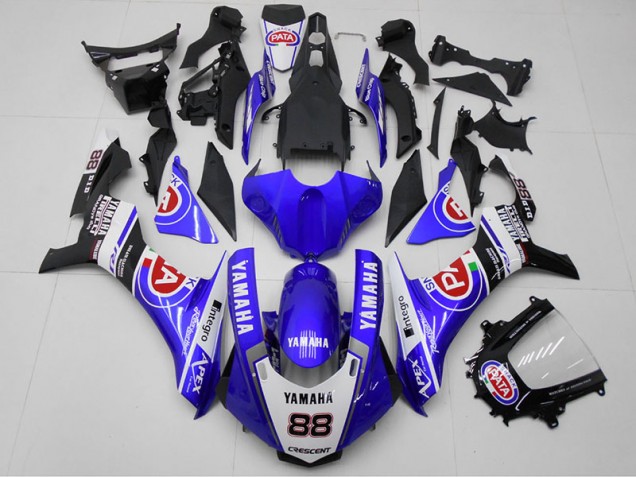 Carénage Moto Yamaha R1 15-19 - Bleu PATA 88 Carénage Moto Yamaha R1 15-19 - Bleu PATA 88