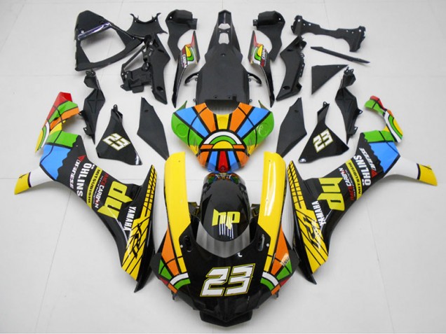 Carénage Moto Yamaha R1 15-19 - Jaune Noir 23 Carénage Moto Yamaha R1 15-19 - Jaune Noir 23