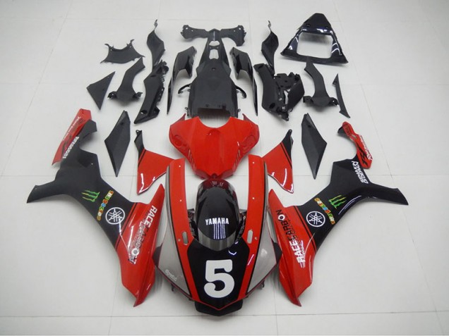 Carénage Moto Yamaha R1 15-19 - Noir Rouge 5
