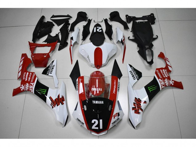 Carénage Moto Yamaha R1 15-19 - Rouge Noir 21 Carénage Moto Yamaha R1 15-19 - Rouge Noir 21