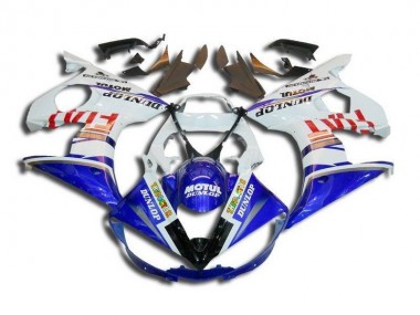 Carénage Moto Yamaha R6 03-05 - Blanc Bleu Fiat Motul Dunlop