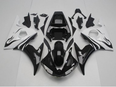 Carénage Moto Yamaha R6 03-05 - Noir et Blanc