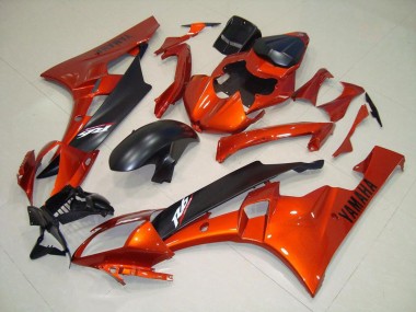 Carénage Moto Yamaha R6 06-07 - Orange Noir Mat