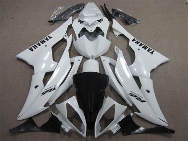 Carénage Moto Yamaha R6 08-16 - Blanc Noir Décalque