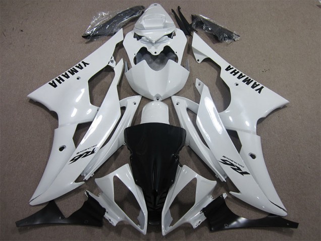 Carénage Moto Yamaha R6 08-16 - Blanc Noir Décalque Carénage Moto Yamaha R6 08-16 - Blanc Noir Décalque