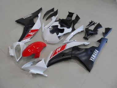 Carénage Moto Yamaha R6 08-16 - Blanc et Noir Mat