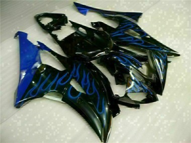 Carénage Moto Yamaha R6 08-16 - Bleu Flamme Noir