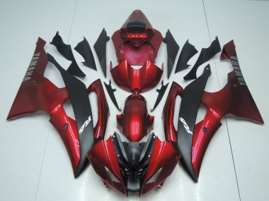 Carénage Moto Yamaha R6 08-16 - Rouge Bonbon et Noir