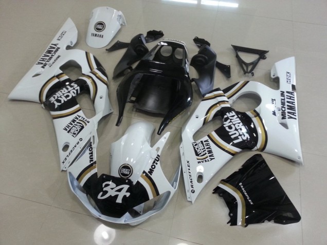 Carénage Moto Yamaha R6 98-02 - Blanc Noir Carénage Moto Yamaha R6 98-02 - Blanc Noir