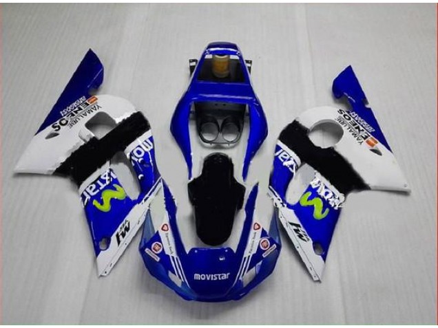 Carénage Moto Yamaha R6 98-02 - Bleu Vert Blanc