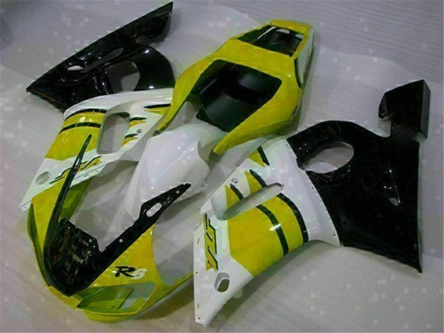 Carénage Moto Yamaha R6 98-02 - Jaune Blanc Carénage Moto Yamaha R6 98-02 - Jaune Blanc