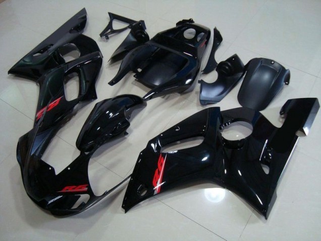 Carénage Moto Yamaha R6 98-02 - Noir Brillant Rouge Décalque Carénage Moto Yamaha R6 98-02 - Noir Brillant Rouge Décalque