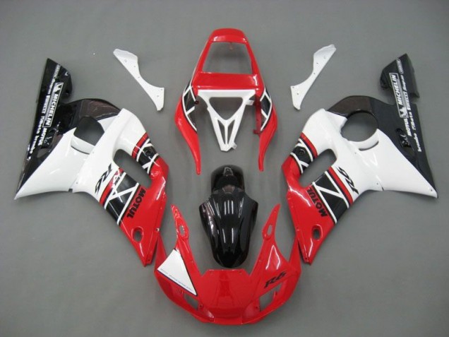 Carénage Moto Yamaha R6 98-02 - Rouge Blanc Noir