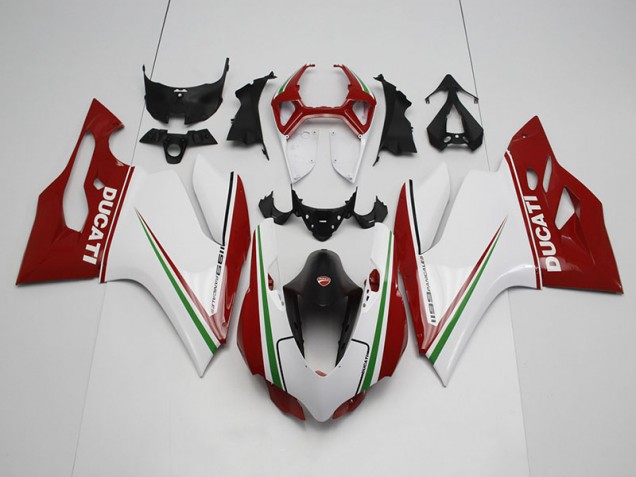 Carénages Moto Ducati 1199 11-14 - Blanc Rouge Carénages Moto Ducati 1199 11-14 - Blanc Rouge