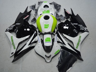Carénages Moto Honda CBR 600 RR 09-12 - Noir Blanc Vert Hannspree
