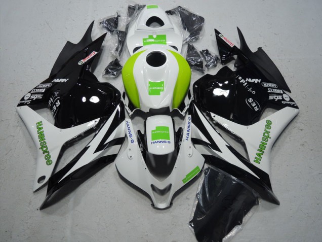 Carénages Moto Honda CBR 600 RR 09-12 - Noir Blanc Vert Hannspree