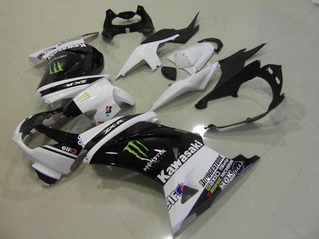 Carénages Moto Kawasaki ZX 250R 08-12 - Noir Blanc Monster Carénages Moto Kawasaki ZX 250R 08-12 - Noir Blanc Monster