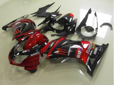 Carénages Moto Kawasaki ZX 250R 08-12 - Noir Rouge Monster