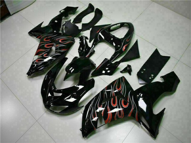 Carénages Moto Kawasaki ZX10R 06-07 - Noir Rouge Flamme Carénages Moto Kawasaki ZX10R 06-07 - Noir Rouge Flamme