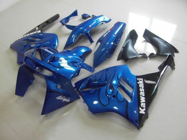 Carénages Moto Kawasaki ZX9R 94-97 - Bleu Noir Flamme